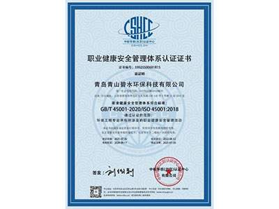職業(yè)健康安全管理體系認(rèn)證證書(shū)